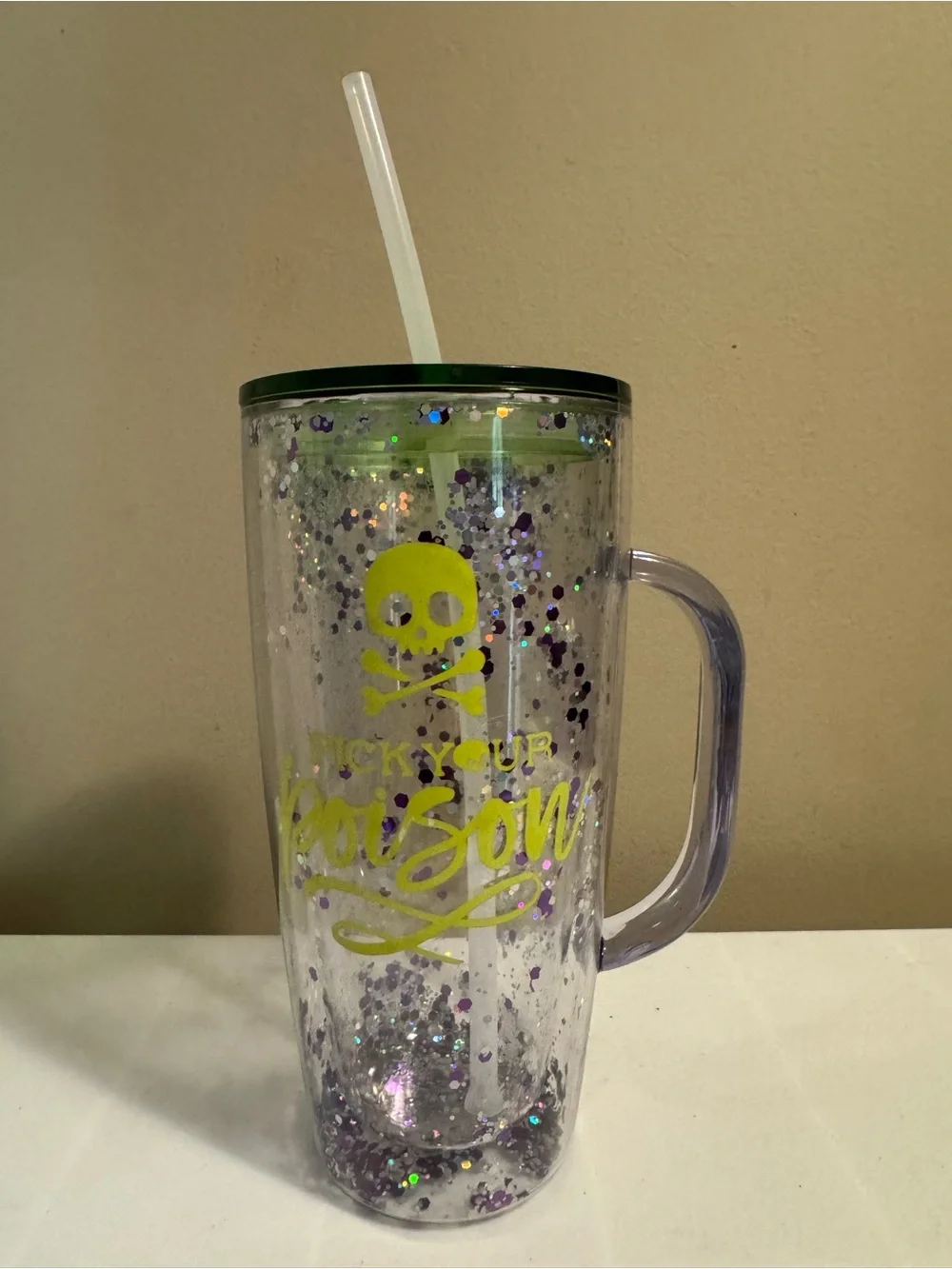 Halloween “Pick Your Poison” Sequin Plastic Tumbler